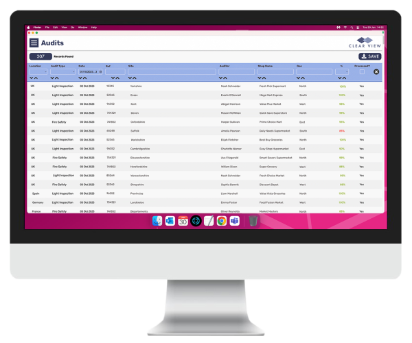 A typical ‘list view’ in a desktop system, clearly laid out and with intuitive controls for sorting, filtering and reporting.