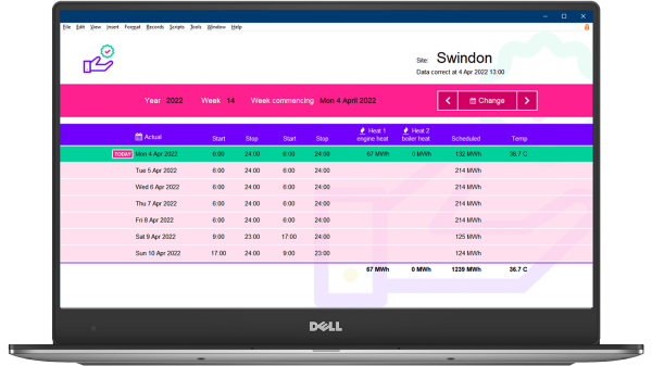 A control dashboard for the power generation industry.