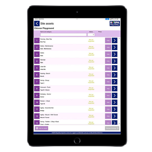 An iPad-based system for safety inspections. The system can be used offline by field service staff, with a simple sync process to exchange information effortlessly with the office.